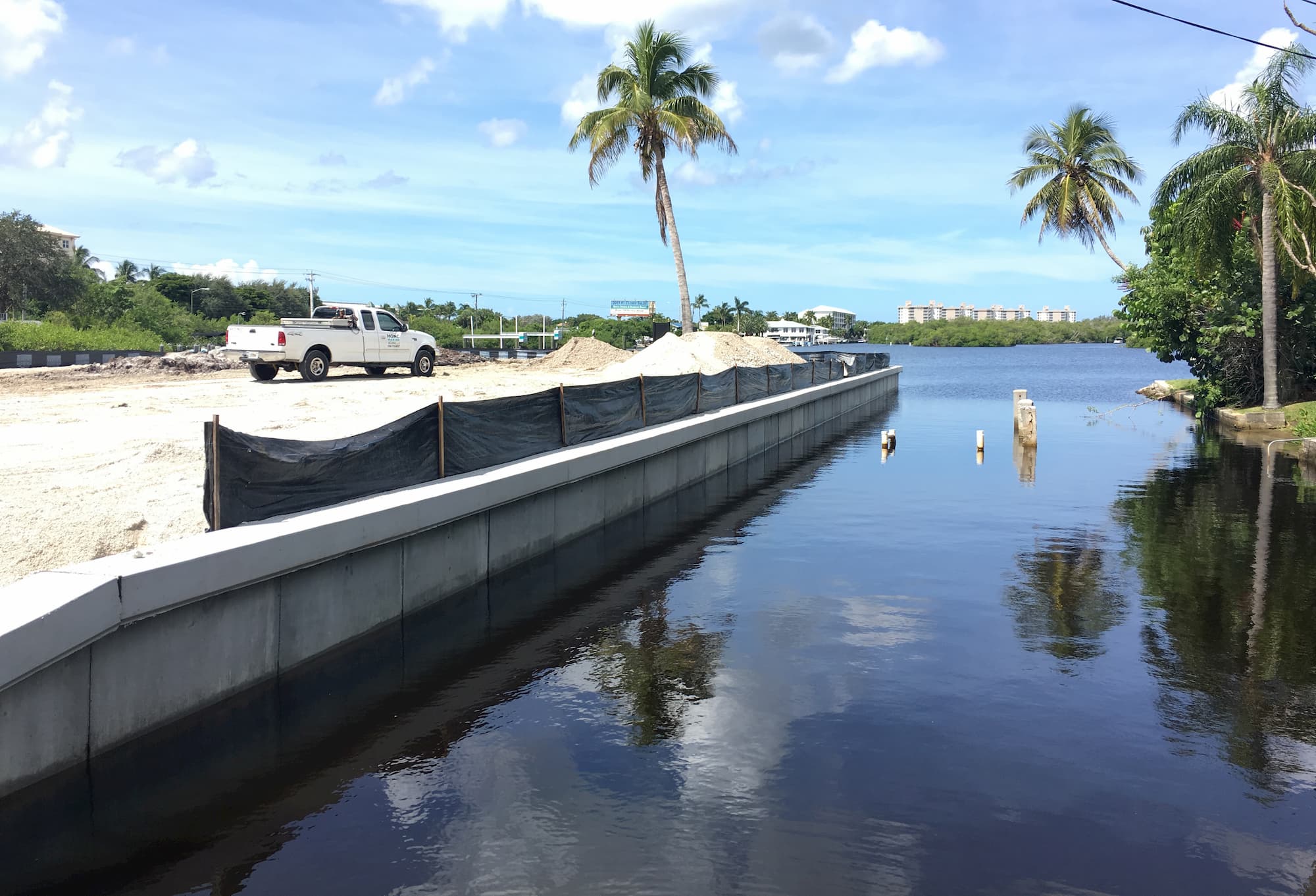 seawall being built